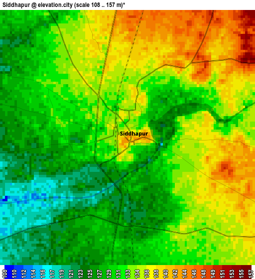 Siddhapur elevation map