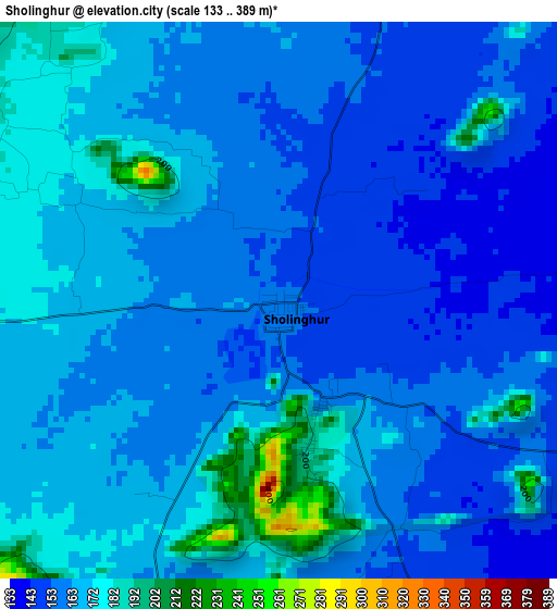 Sholinghur elevation map