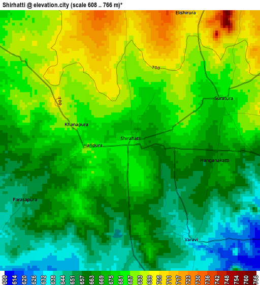 Shirhatti elevation map