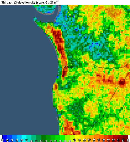 Shirgaon elevation map