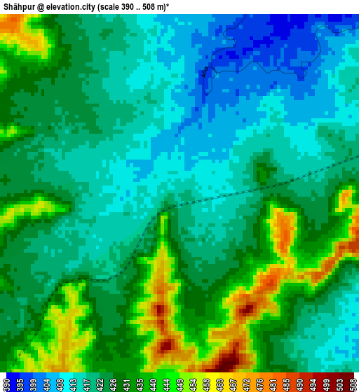 Shāhpur elevation map