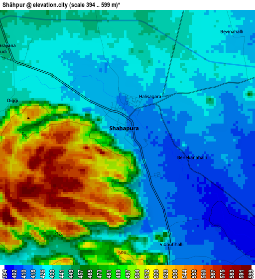 Shāhpur elevation map