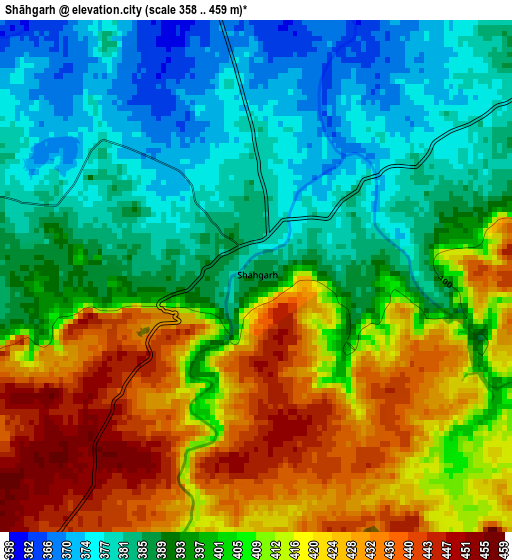 Shāhgarh elevation map