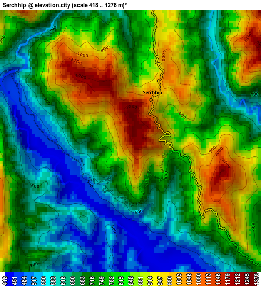 Serchhīp elevation map