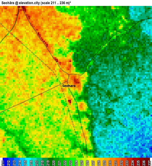 Seohāra elevation map