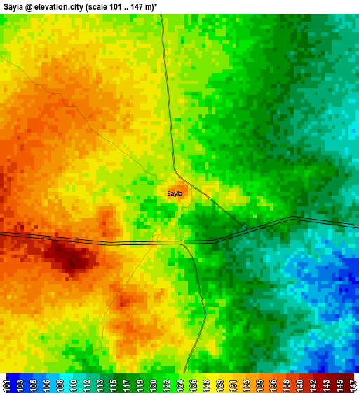 Sāyla elevation map