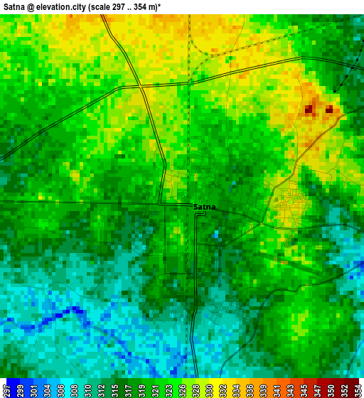 Satna elevation map