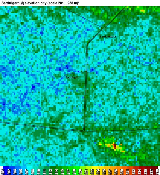 Sardulgarh elevation map