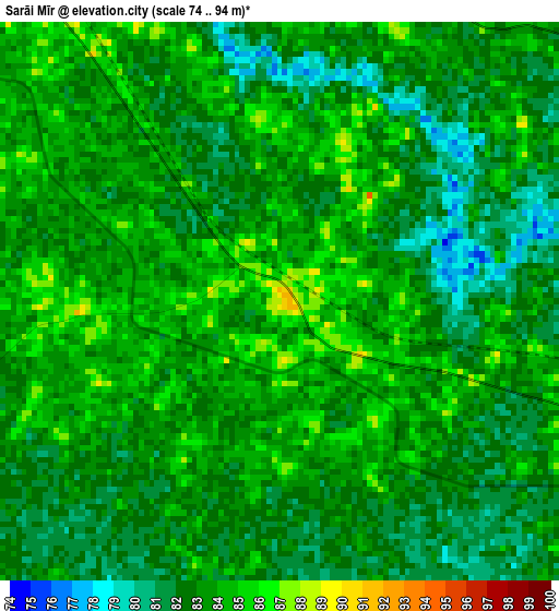 Sarāi Mīr elevation map