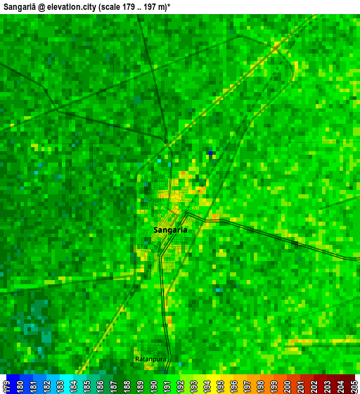 Sangariā elevation map