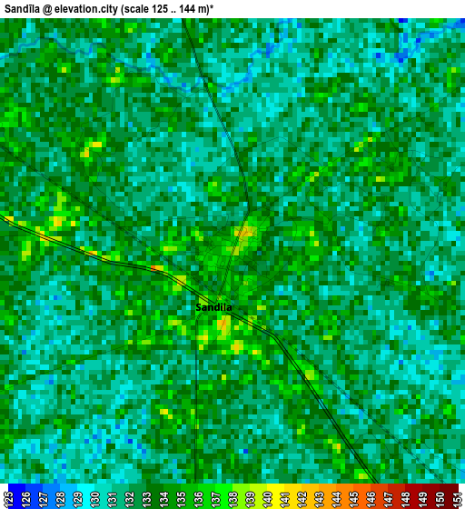 Sandīla elevation map