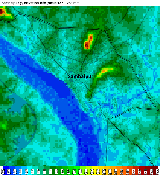 Sambalpur elevation map