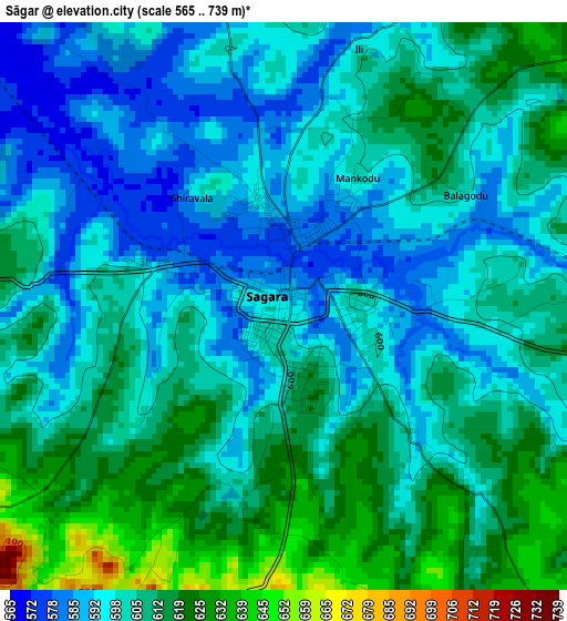 Sāgar elevation map