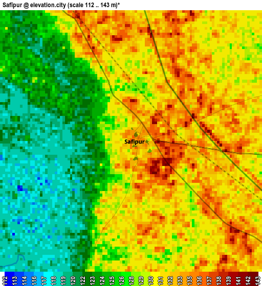 Safīpur elevation map