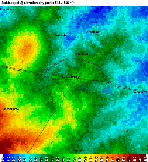 Sadāseopet elevation map