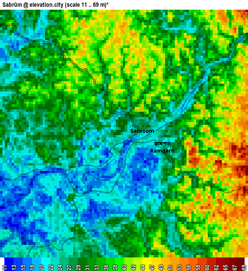 Sabrūm elevation map