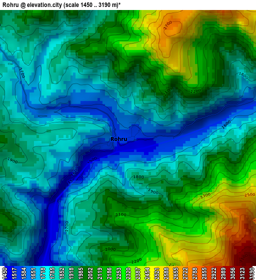 Rohru elevation map