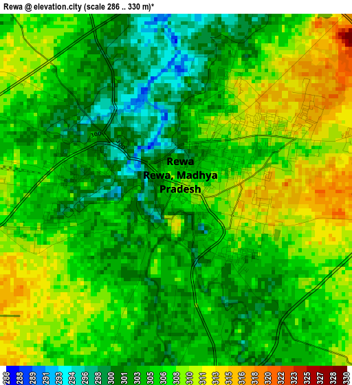 Rewa elevation map