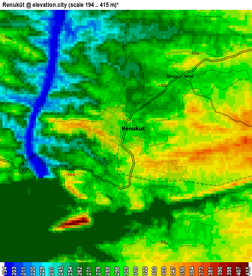 Renukūt elevation map