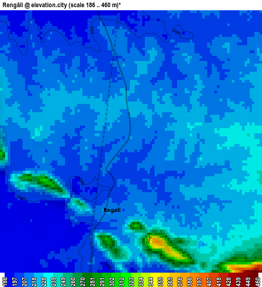 Rengāli elevation map