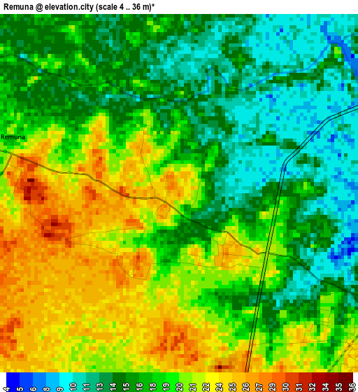 Remuna elevation map
