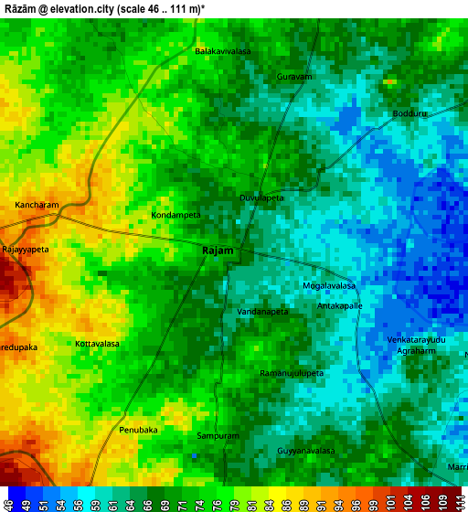Rāzām elevation map