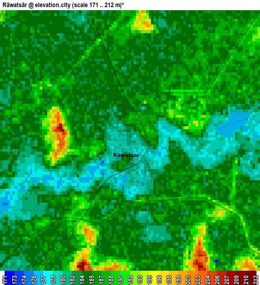 Rāwatsār elevation map