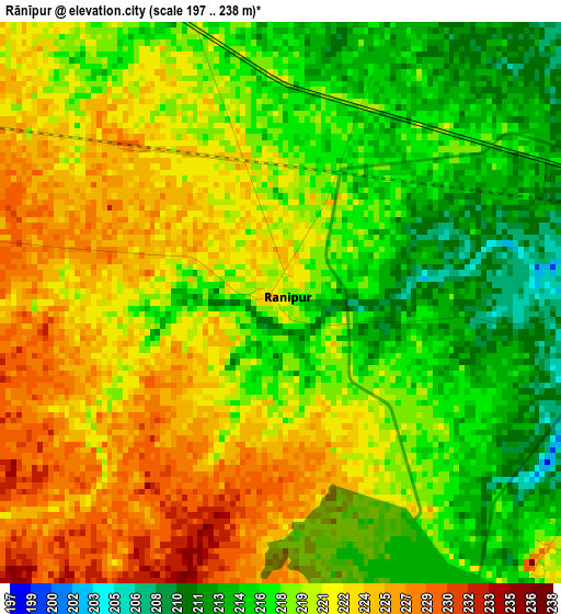Rānīpur elevation map