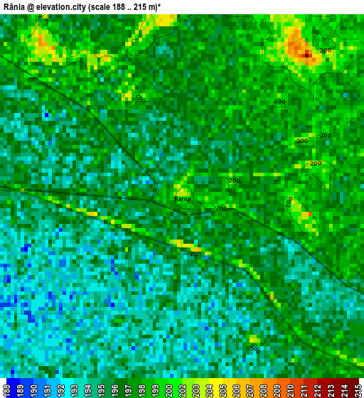 Rānia elevation map