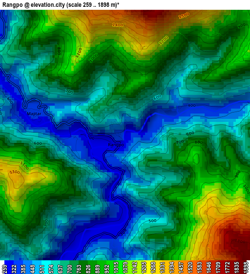 Rangpo elevation map