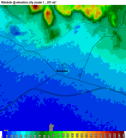 Rānāvāv elevation map