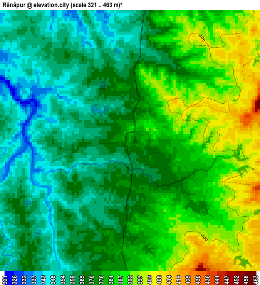 Rānāpur elevation map