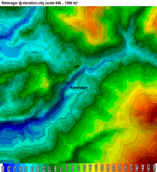 Rāmnagar elevation map