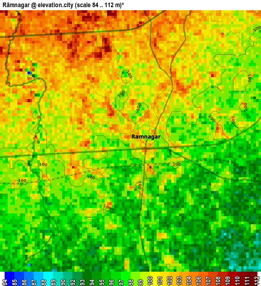 Rāmnagar elevation map