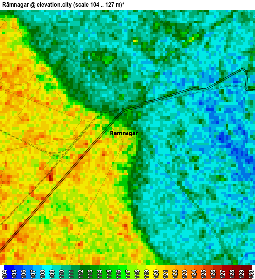 Rāmnagar elevation map