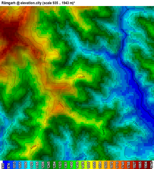 Rāmgarh elevation map