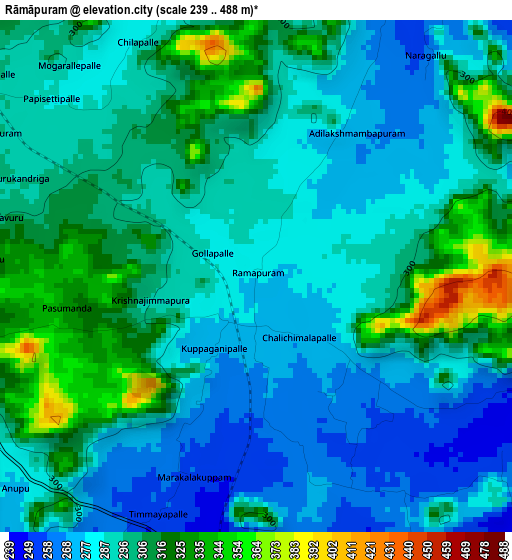 Rāmāpuram elevation map