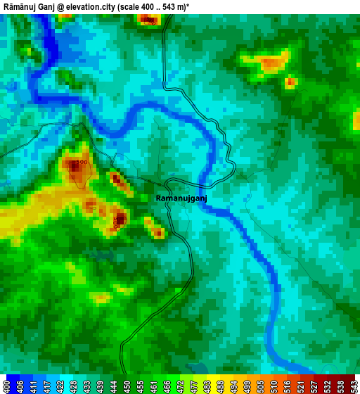 Rāmānuj Ganj elevation map