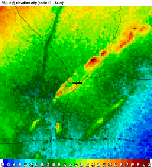 Rājula elevation map