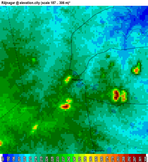 Rājnagar elevation map