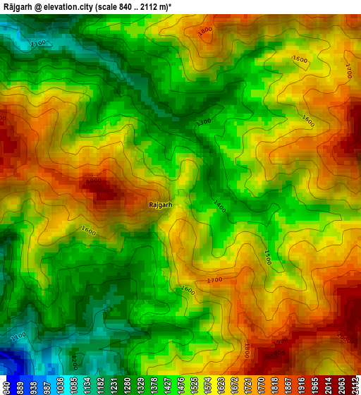 Rājgarh elevation map