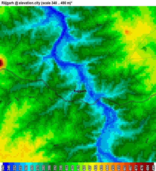 Rājgarh elevation map