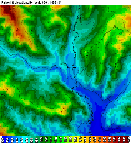 Rajaori elevation map