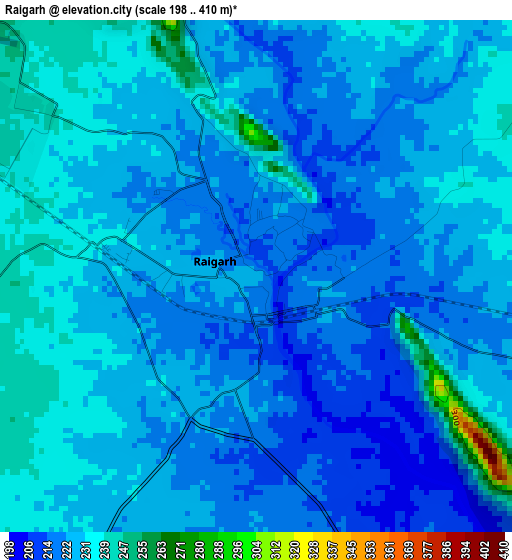 Raigarh elevation map