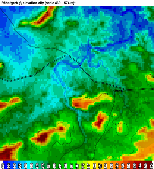 Rāhatgarh elevation map
