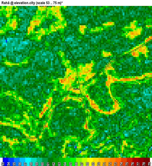 Rahā elevation map