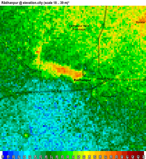 Rādhanpur elevation map