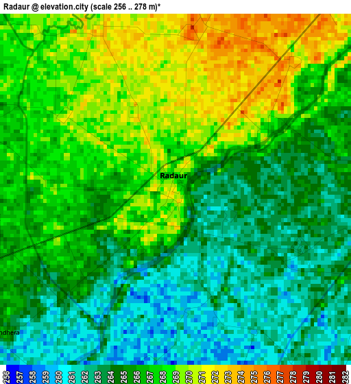 Radaur elevation map