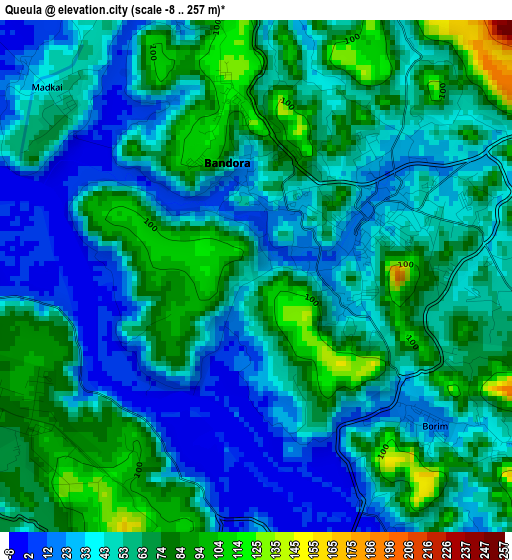 Queula elevation map