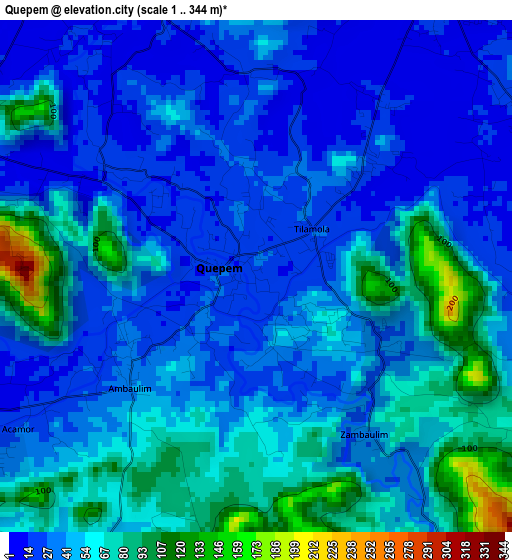 Quepem elevation map